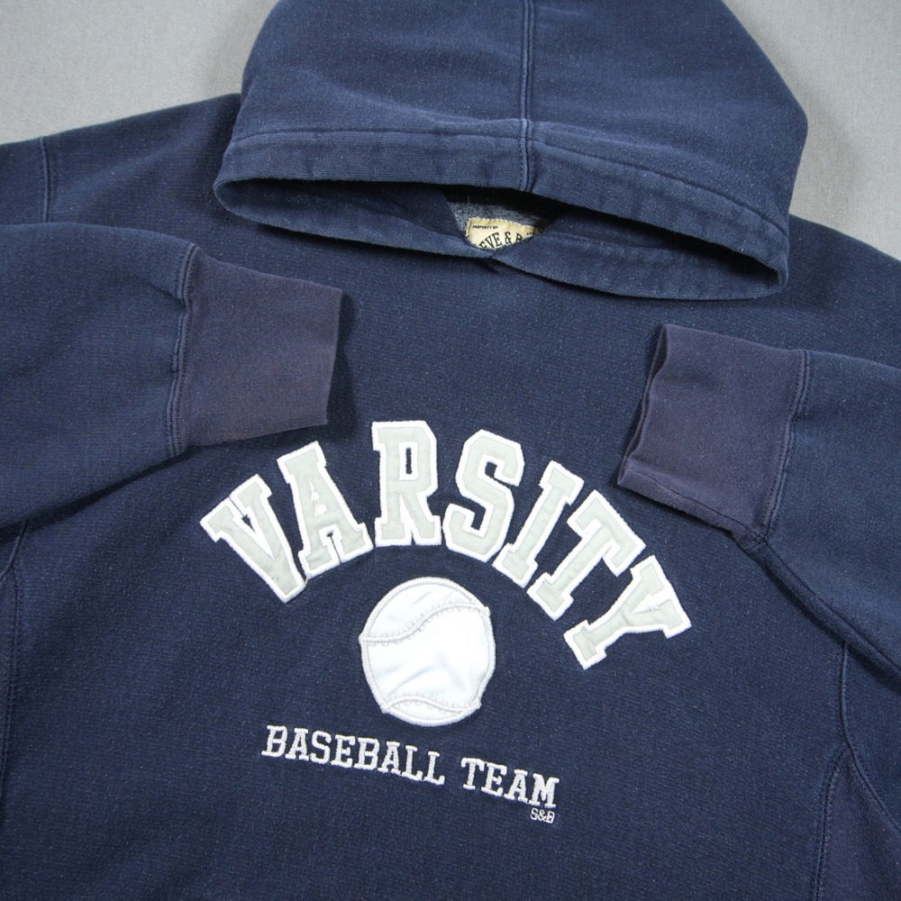 VTG Varsity Baseball Team Men Hoodie M Skate Sweater Retro Embroidered College